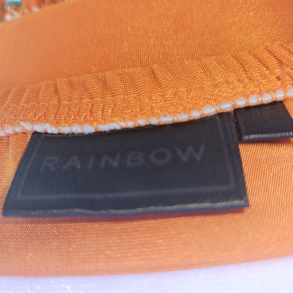 NWOT Rainbow Strapless Orange Maxi Dress Size XS Tropical Beach Pattern - Picture 7 of 7